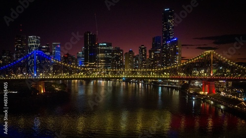 Fototapeta Naklejka Na Ścianę i Meble -  Brisbane City Skyline by Night