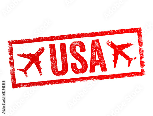 USA - United States of America text stamp, concept background