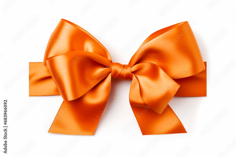 Orange ribbon with bow