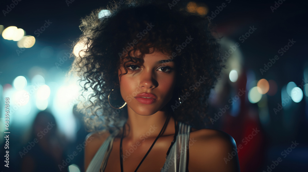 woman feels uncomfortable in a nightclub woman feels uncomfortable in a nightclub