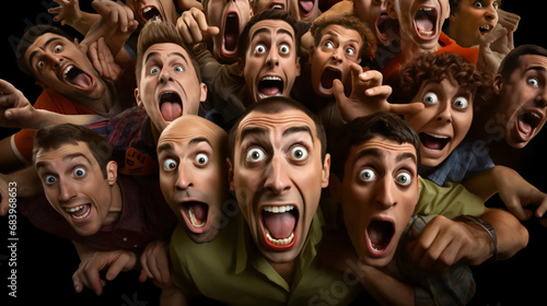 group of people with crazy faces