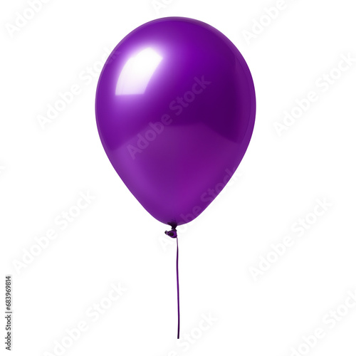 Purple balloon, isolated on a transparent background. Balloon in PNG format, holiday paraphernalia, as a symbol of a birthday or wedding.