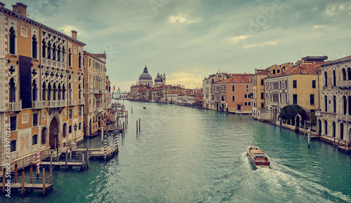 Panorama of Venice from Accademia Bridge, Italy photo