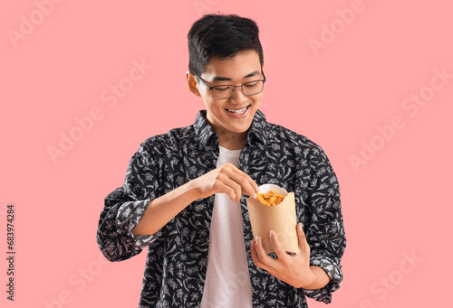 Young Asian man with french...