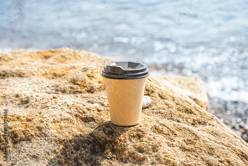 Takeaway cup of hot coffee ...