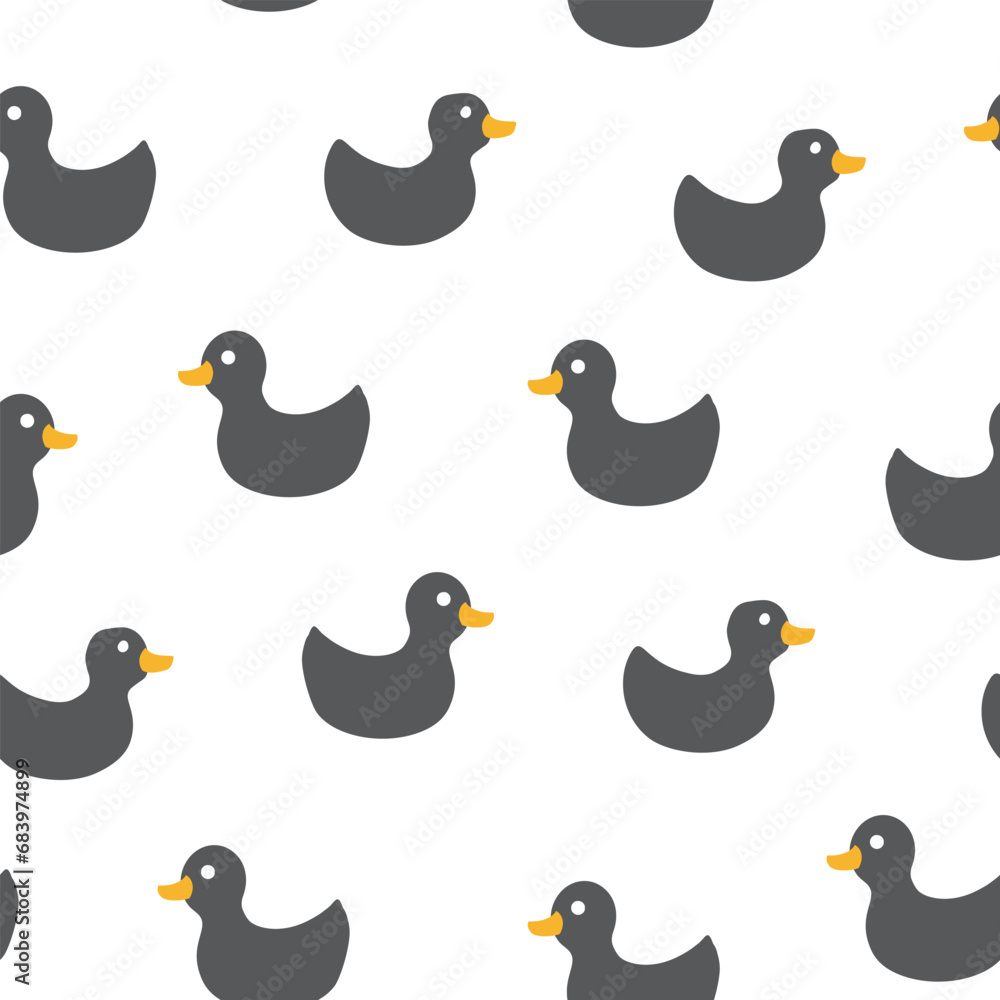 Fototapeta premium Cute rubber duck Seamless Pattern, Cartoon ducks Background vector Illustration.