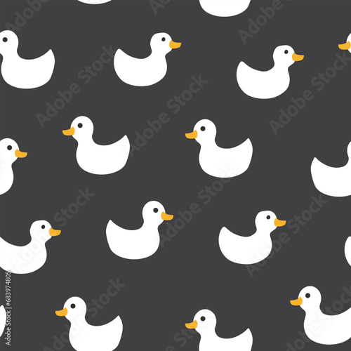 Cute rubber duck Seamless Pattern  Cartoon ducks Background vector Illustration.