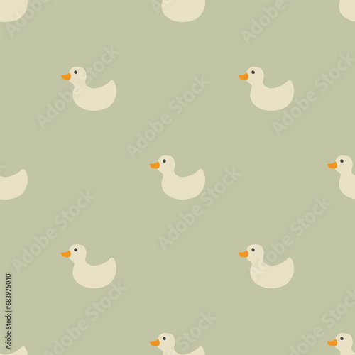 Cute rubber duck Seamless Pattern, Cartoon ducks Background vector Illustration. photo