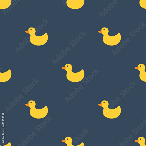 Cute rubber duck Seamless Pattern, Cartoon ducks Background vector Illustration.