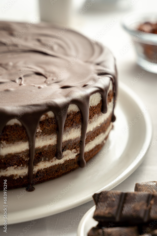 chocolate tart cake detail raw baking