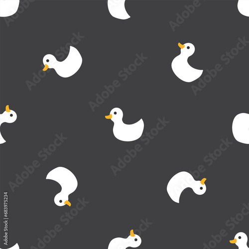 Cute rubber duck Seamless Pattern, Cartoon ducks Background vector Illustration. © saint_antonio