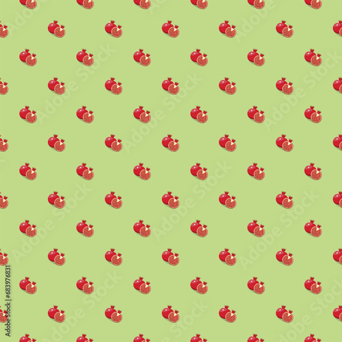 Pomegranate seamless pattern. Vegan organic eco fruit background. vector illustration