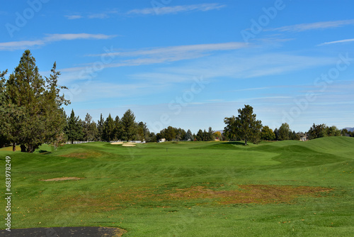 Beautiful and challenging Central Oregon golf course near Redmond and Bend. Rolling terrain with view of Mt. Bachelor and featuring picturesque water hazards. Approximately 180 miles from Portland. photo