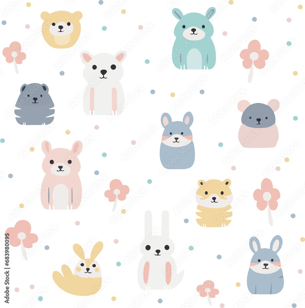 Obraz premium cute animal - pastel theme