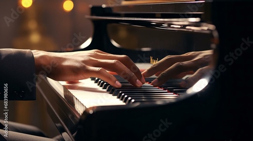 hands on a piano keyboard photo