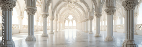 Building with white pillars and arches