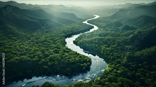 a river running through a forest photo