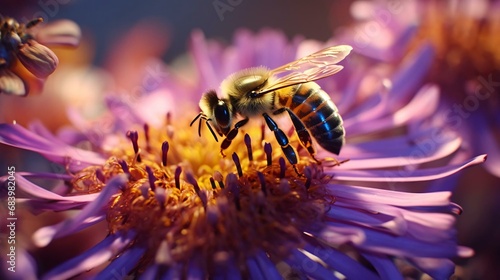 a bee on a flower photo