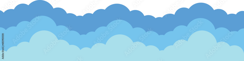 Blue clouds on a transparent background. Vector, eps 10.
