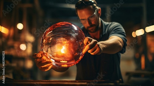 a man holding a glowing orb