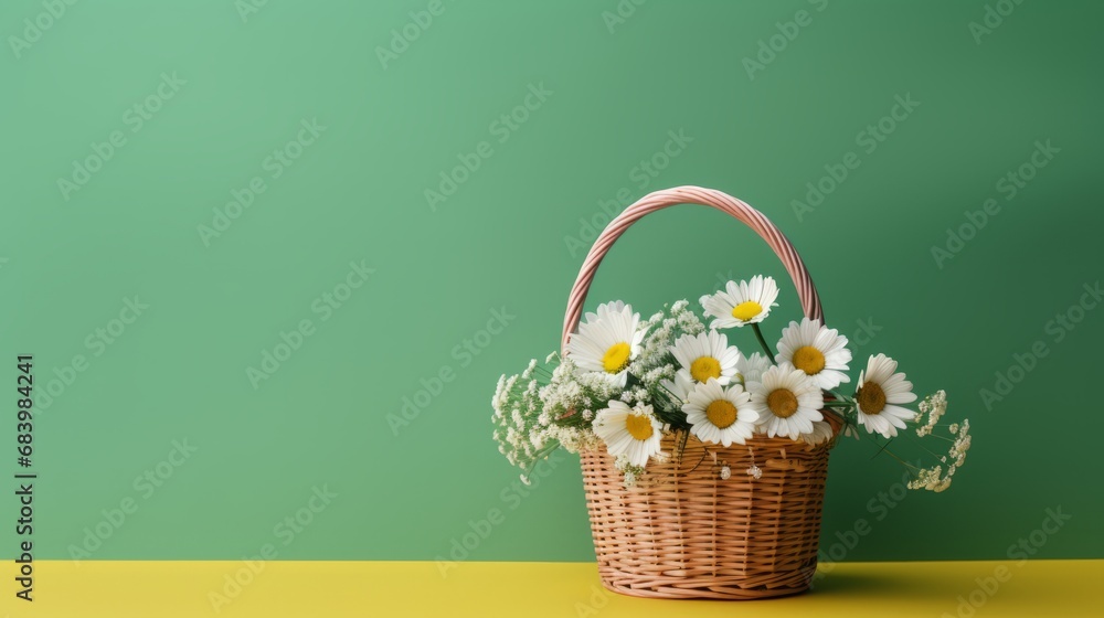 Stunning Display of Sunshine Yellow & Fresh Green Daisies: Perfect Aesthetic for your Space! Generative AI