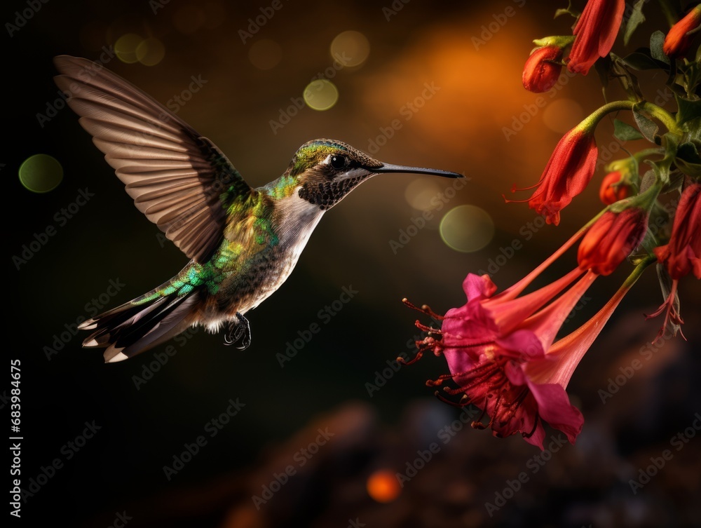 Captivating Close-up: The Graceful Hover of a Long-Beaked Hummingbird! Generative AI Captivating Close-up: The Graceful Hover of a Long-Beaked Hummingbird! Generative AI