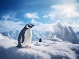 Captivating Solo Penguin Portrait: Embracing the Arctic Chill! Generative AI