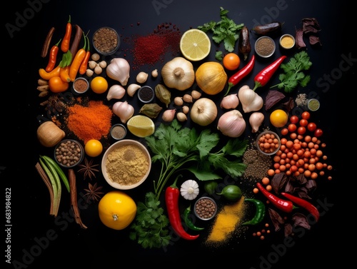 Unleash Flavor: Exploring a Rich Variety of Fresh Vegetables and Spices! Generative AI