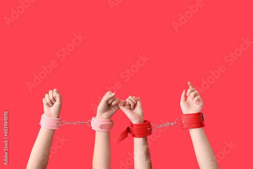 Female hands in handcuffs f...