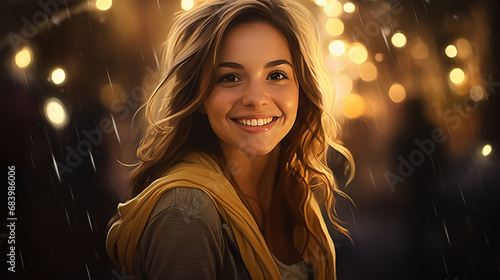 Young woman radiating warmth and friendliness with a twinkling gaze