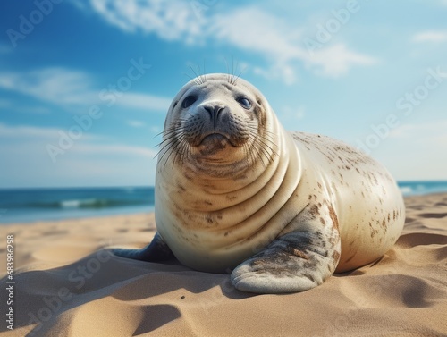 Stunning Siberian Seal Basks in its Natural Habitat: A Picture-perfect Moment Captured Generative AI