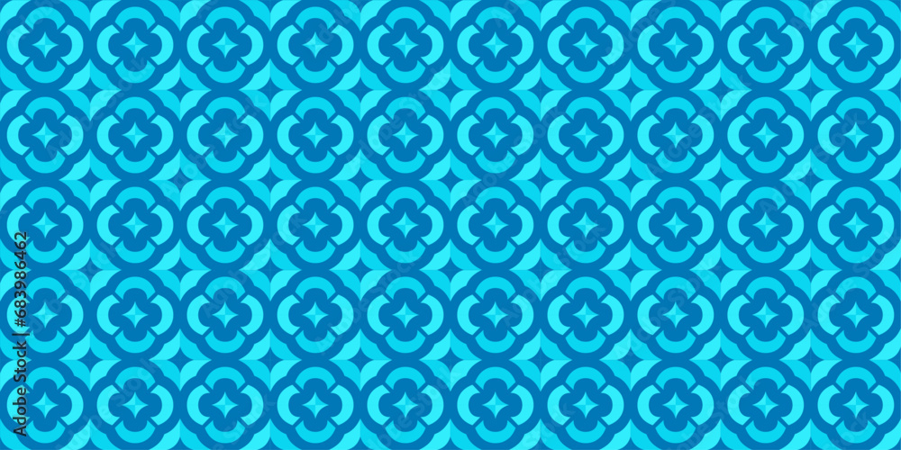 Blue circle seamless pattern for fabric motifs, wallpaper, bed sheets and interior design