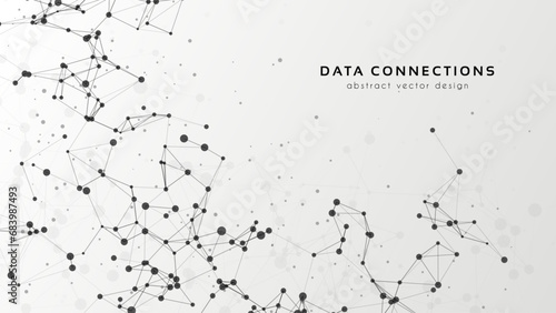 Abstract mesh vector background. Futuristic technology style card. Lines, point, planes in 3d space.