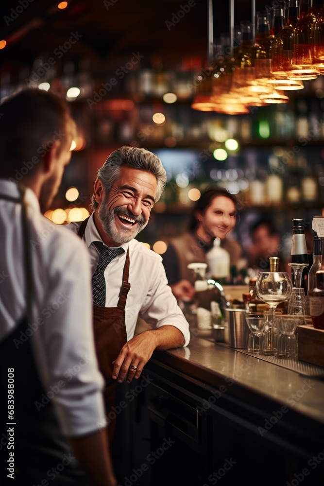 Smiling barman Smiling barman