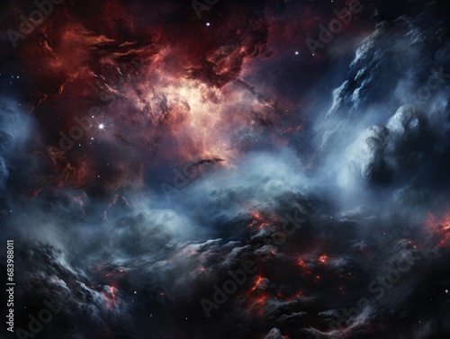 Unveiling the Enigma: A Glimpse into the Stygian Depths of Nebulas in Space Generative AI photo