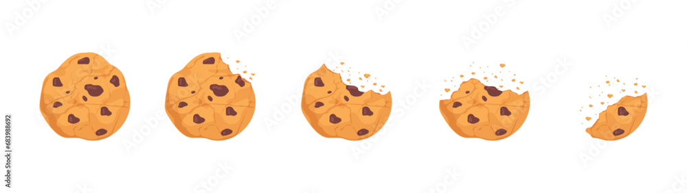 Bitten cookie vector set Bitten cookie vector set