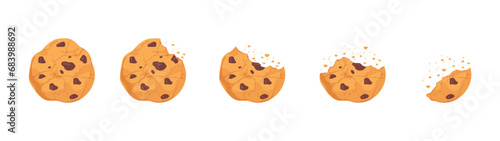 Bitten cookie vector set