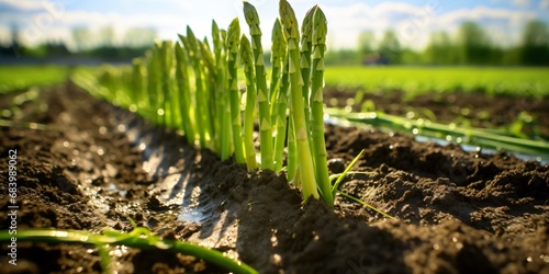 european asparagus on a farmland photo