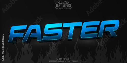 Fast Race editable text effect, customizable race and speed 3D font style