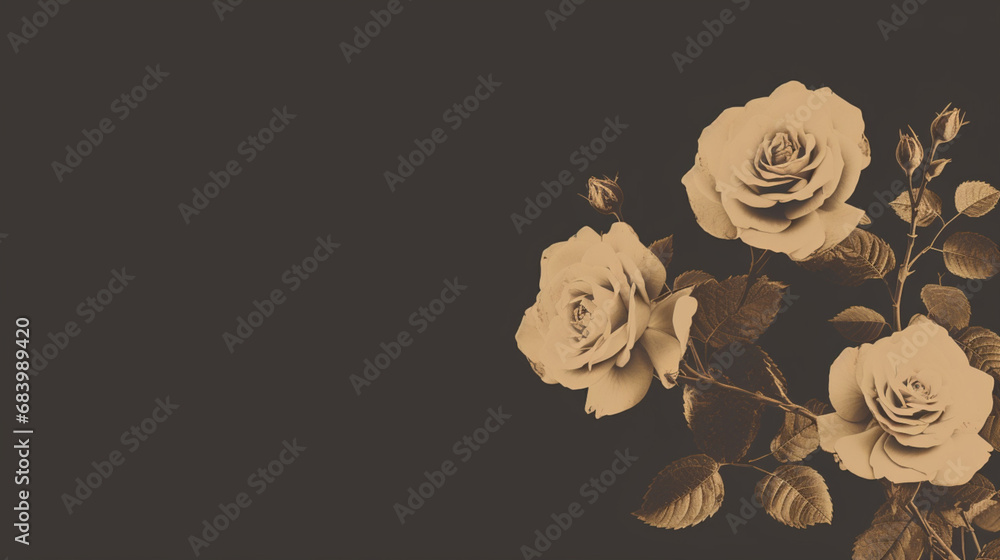 Editable vintage visuals for different sectors, rose background in ...