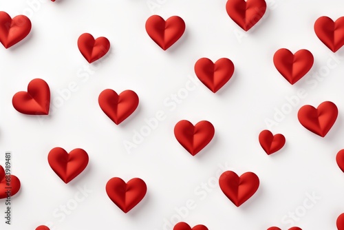 Valentine's Day background with red hearts. 3d rendering