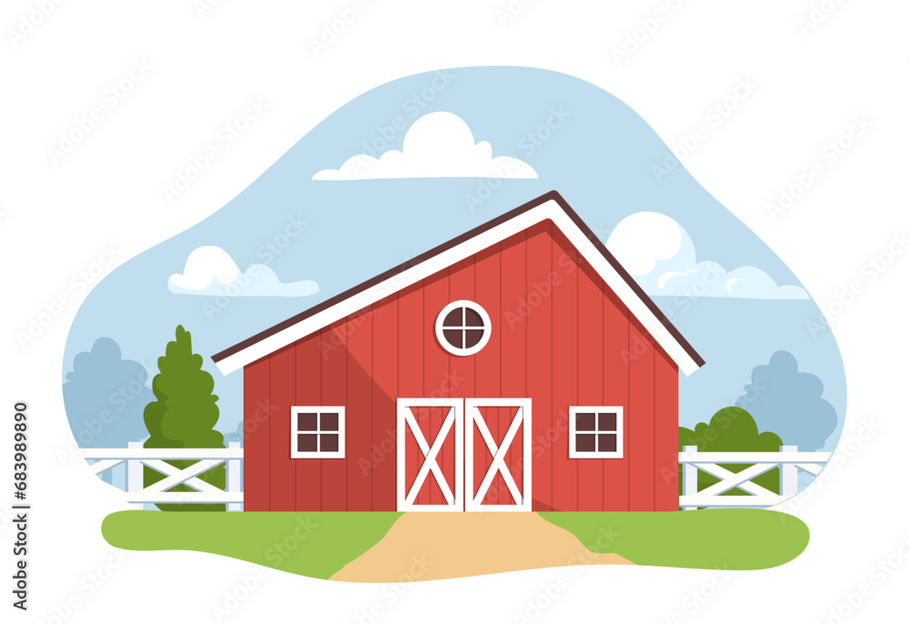 Farm red building vector Farm red building vector