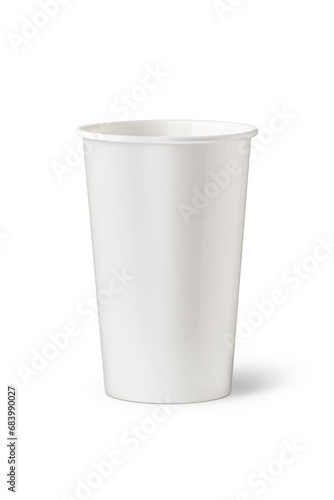 Blank white paper cup isolated on transparent