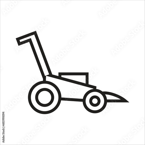 grass cutter vector icon line template