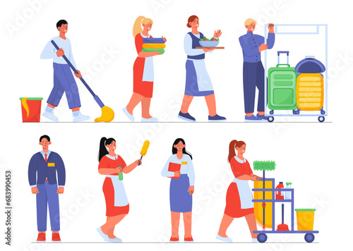 Hotel staff vector set