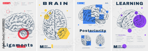 Modern medical posters vector set