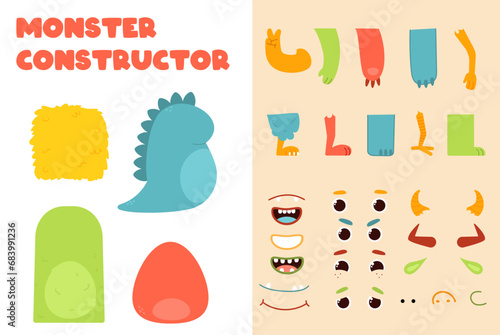 Monster constructor vector set