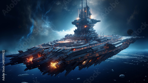 Battleship in outer space © dip