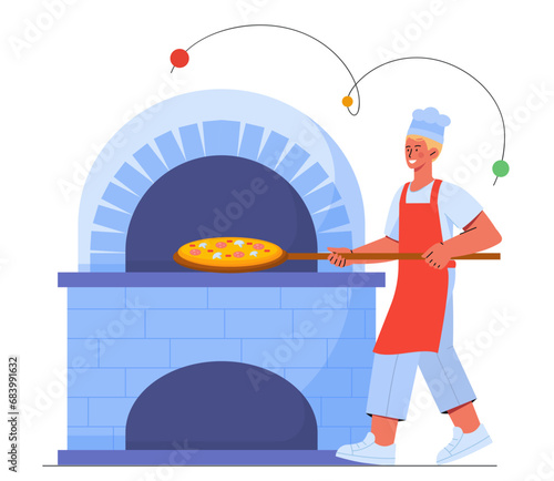 Pizzeria chief vector concept