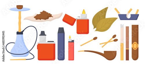 Set for smoking vector